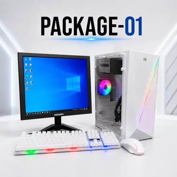 Package-01 Intel Core i3 RGB Desktop PC with 17" Monitor