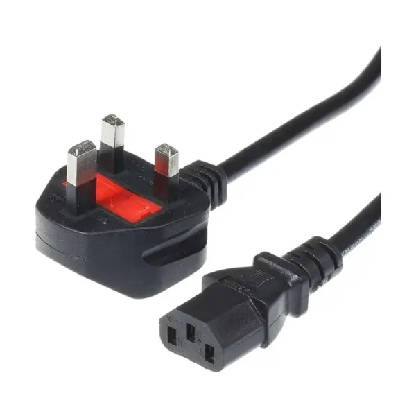 Original 3-Pin 1.5 Meter Black Desktop Power Cable with Fuse