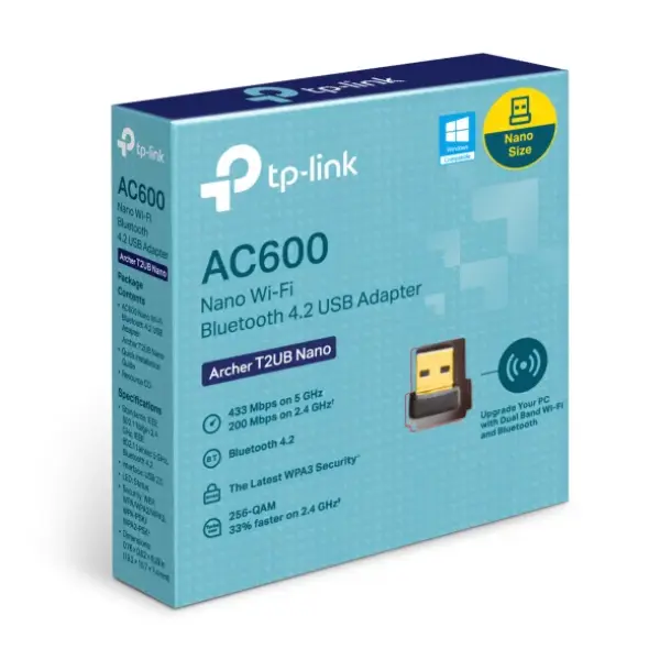 Archer T2UB Nano AC600 Nano Wi-Fi Bluetooth 4.2 USB Adapter